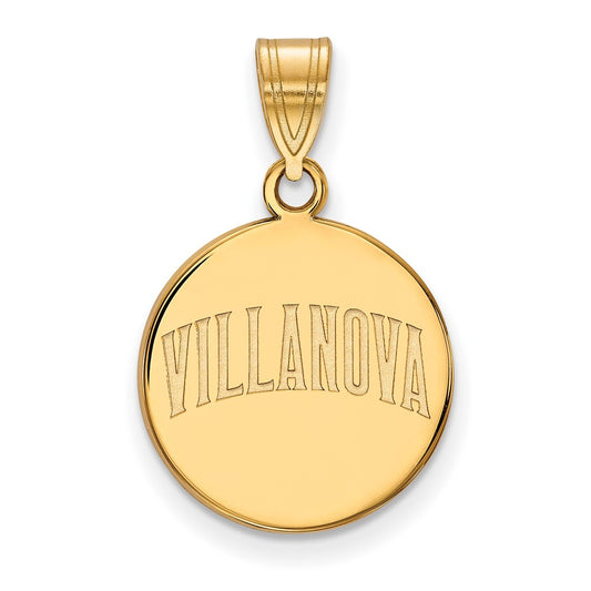10K Yellow Gold Logoart Villanova University Medium Disc Pendant