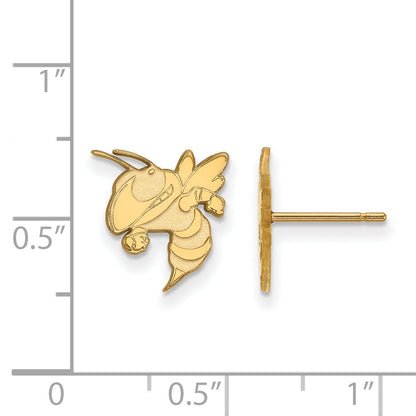 10K Yellow Gold Logoart Georgia Institute Of Technology Jacket Small Post Earrings