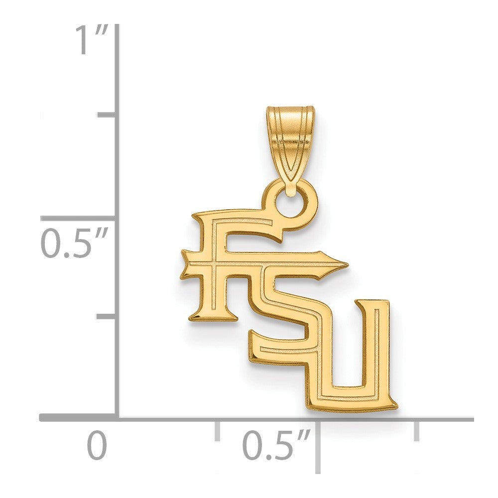 10K Yellow Gold Logoart Florida State University F S U Small Pendant