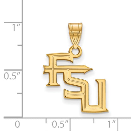 10K Yellow Gold Logoart Florida State University F S U Medium Pendant