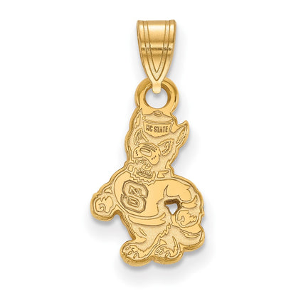 10K Yellow Gold Logoart North Carolina State University Wolf Small Pendant