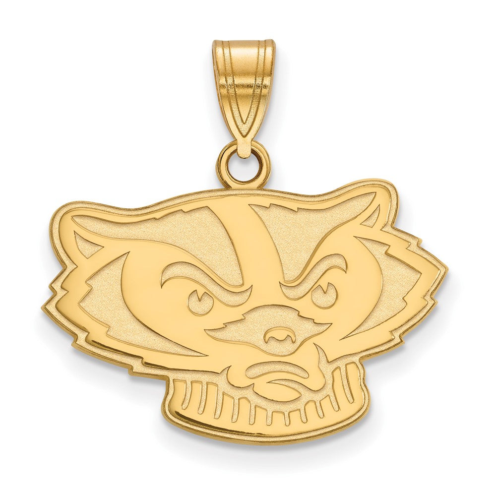 10K Yellow Gold Logoart University Of Wisconsin Badger Medium Pendant