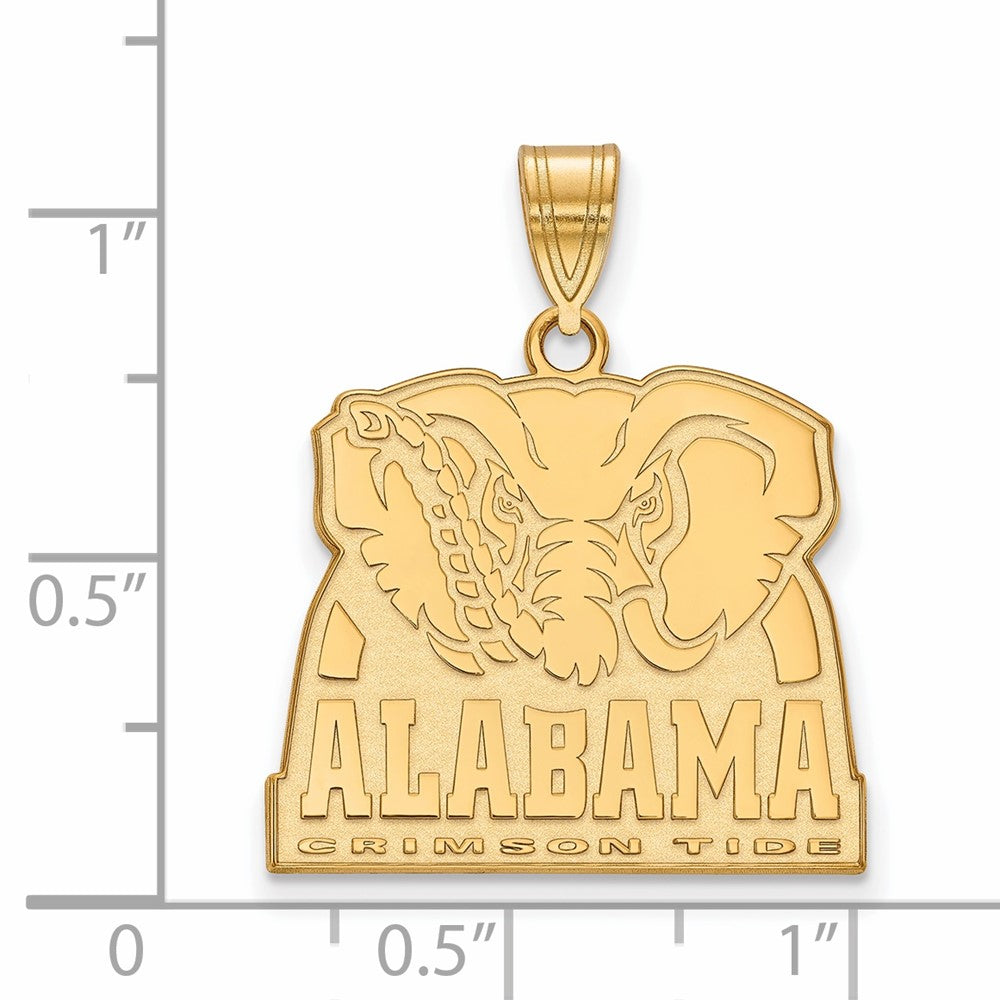 10K Yellow Gold Logoart University Of Alabama Elephant Large Pendant