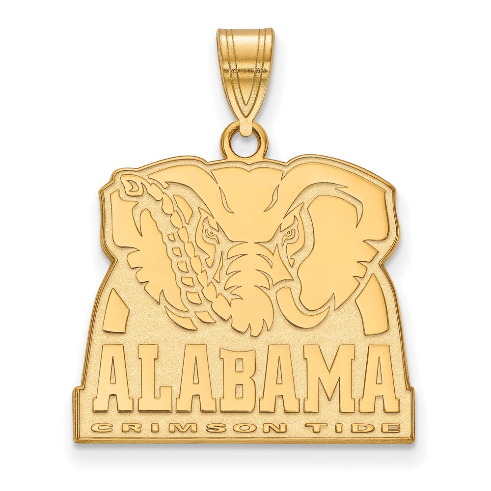 10K Yellow Gold Logoart University Of Alabama Elephant Large Pendant