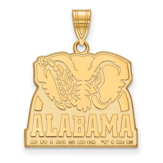 10K Yellow Gold Logoart University Of Alabama Elephant Large Pendant