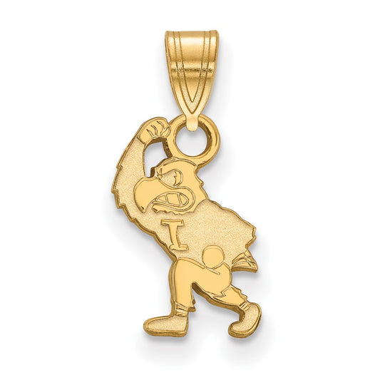 10K Yellow Gold Logoart University Of Iowa Hawk Mascot Small Pendant