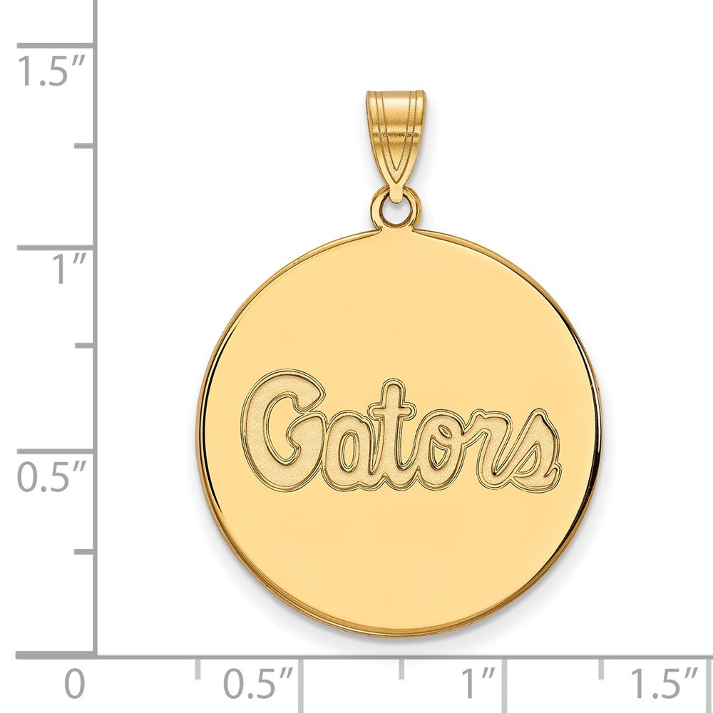 10K Yellow Gold Logoart University Of Florida Gators Script Extra Large Disc Pendant