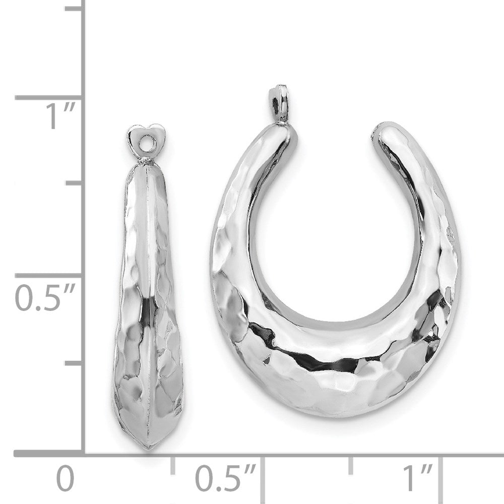 14K White Gold Hammered Hoop Earring Jackets