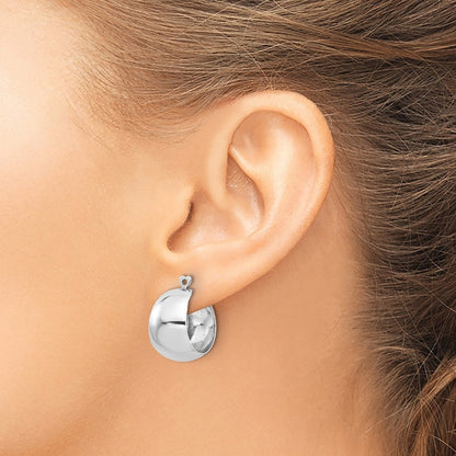 14K White Gold Polished Hoop Earring Jackets
