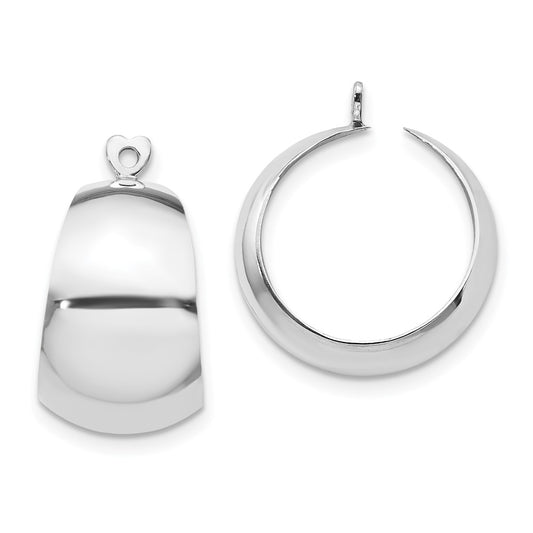 14K White Gold Polished Hoop Earring Jackets