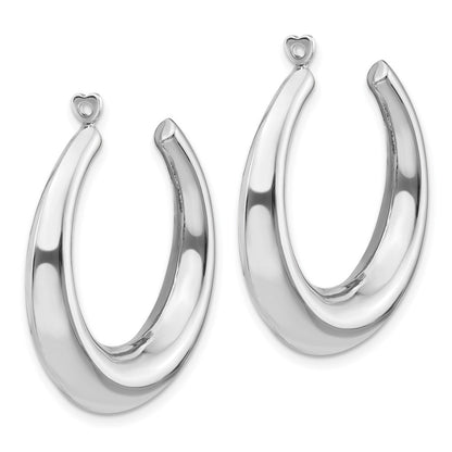 14K White Gold Polished Hoop Earring Jackets