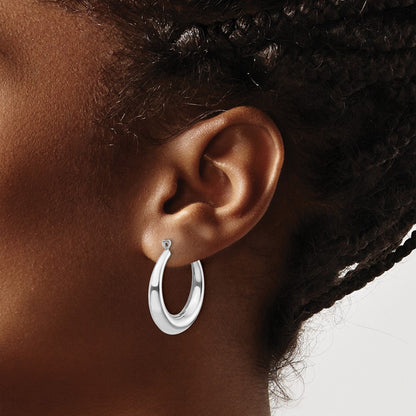 14K White Gold Polished Hoop Earring Jackets