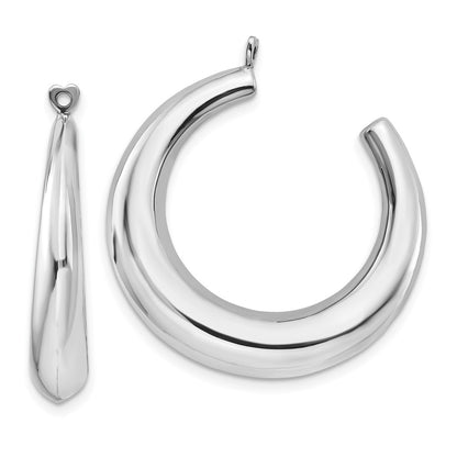 14K White Gold Polished Hoop Earring Jackets