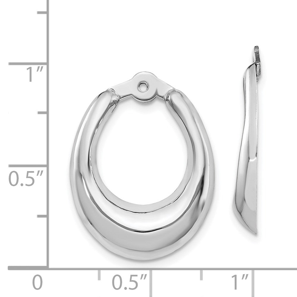 14K White Gold Polished Hoop Earring Jackets