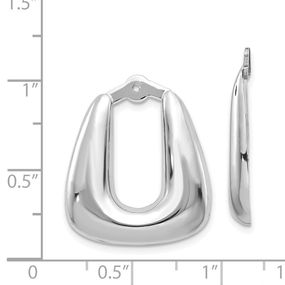 14K White Gold Polished Hoop Earring Jackets