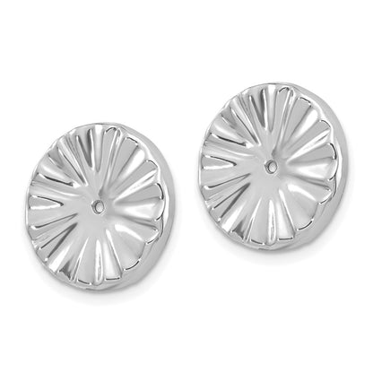 14K White Gold Fancy Earring Jackets