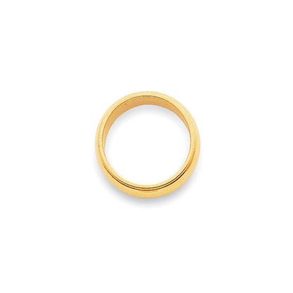 18k Yellow Gold 4mm Half-Round Edge Wedding Band Ring