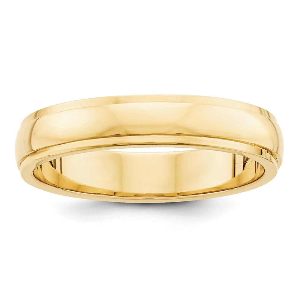 14k Yellow Gold 4mm Half-Round Edge Wedding Band Ring