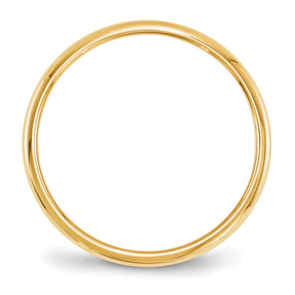 18k Yellow Gold 2mm Half-Round Wedding Band Ring