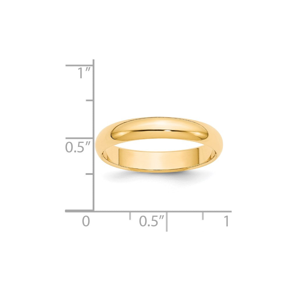 18k Yellow Gold 4mm Half-Round Wedding Band Ring