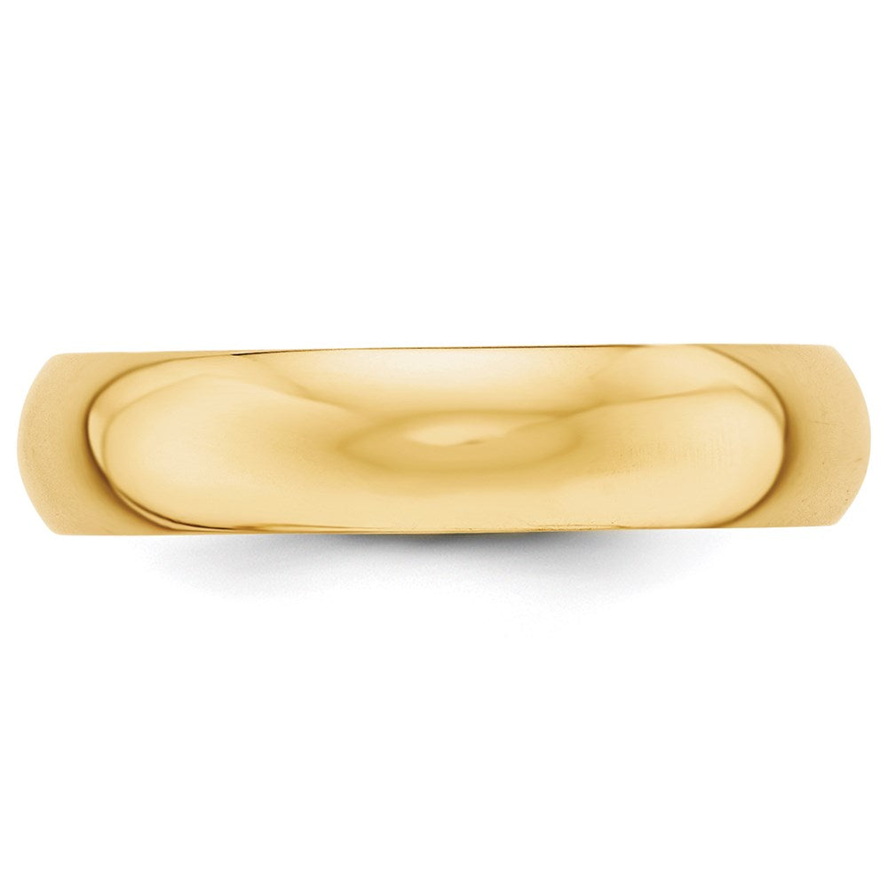 14k Yellow Gold 5mm Half-Round Wedding Band Ring