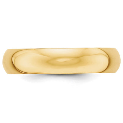 14k Yellow Gold 5mm Half-Round Wedding Band Ring