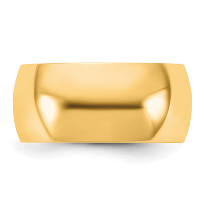 10K Yellow Gold 10Ky 9mm Half Round Band Size 7