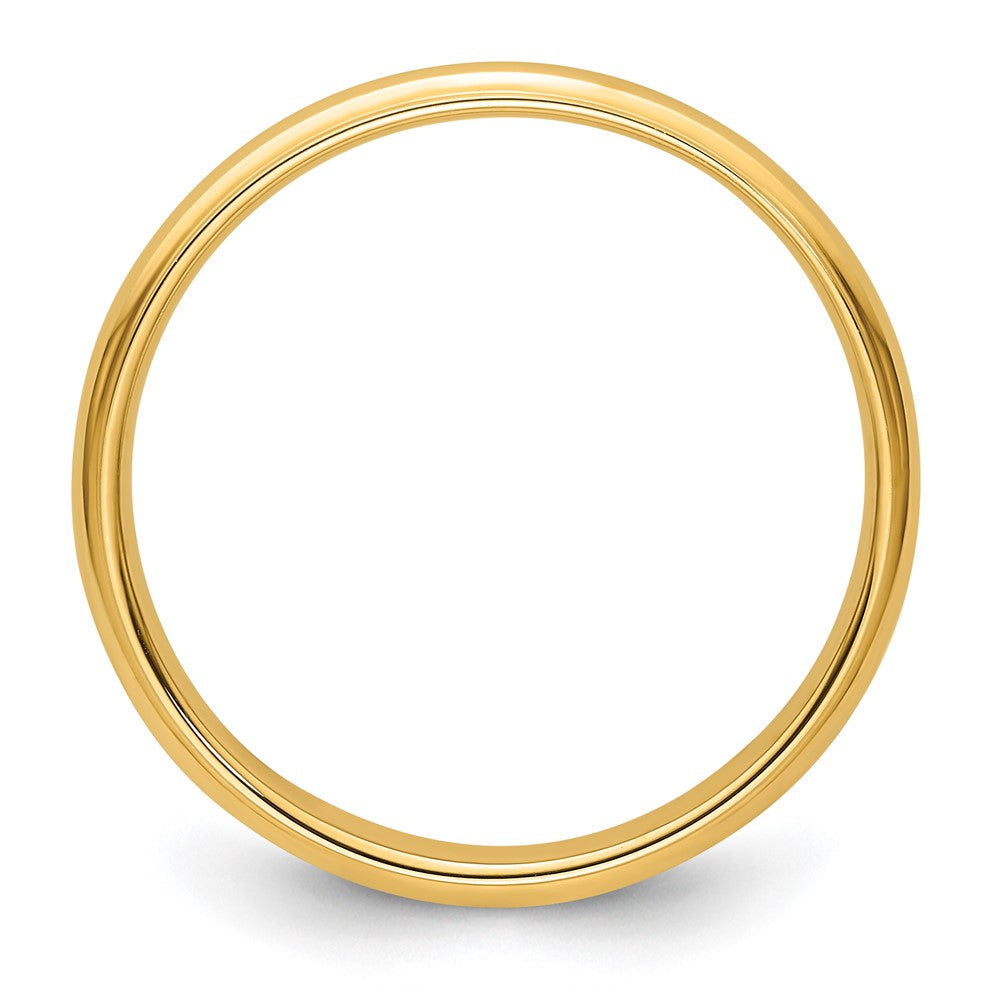 14k Yellow Gold 3mm Half Round with Edge Wedding Band Ring
