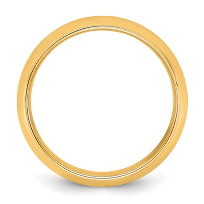 10K Yellow Gold 10Ky 7mm Half Round With Edge Band Size 12