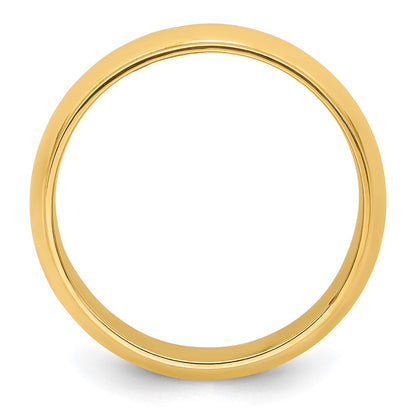 18k Yellow Gold 8mm Half Round with Edge Wedding Band Ring