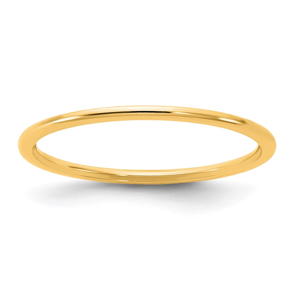 10K Yellow Gold 10Ky 1mm Lightweight Half Round Band Size 7.5