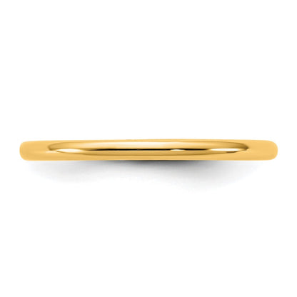 10K Yellow Gold 10Ky 1.5mm Lightweight Half Round Band Size 12