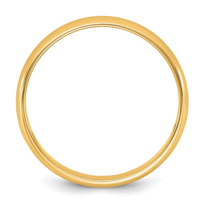 10K Yellow Gold 10Ky 3.5mm Lightweight Half Round Band Size 10.5