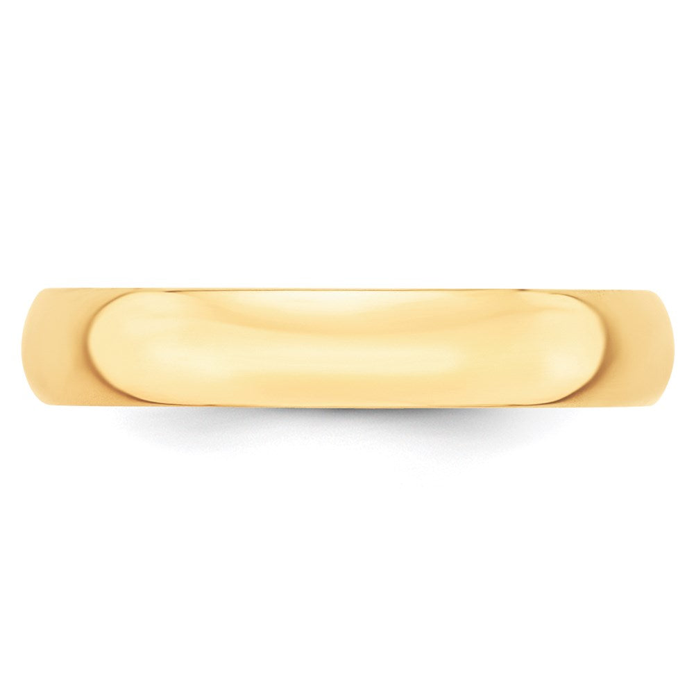 18k Yellow Gold 4mm Lightweight Half Round Wedding Band Ring