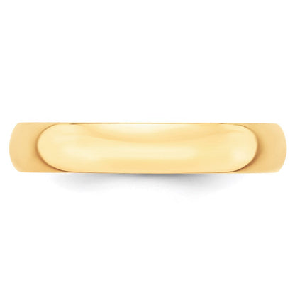 18k Yellow Gold 4mm Lightweight Half Round Wedding Band Ring