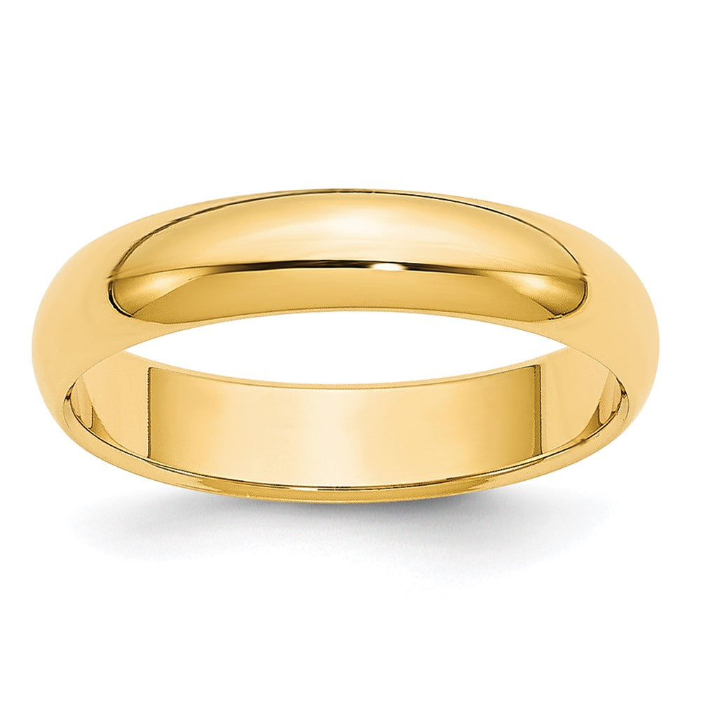 18k Yellow Gold 4mm Lightweight Half Round Wedding Band Ring