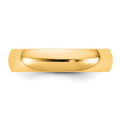 10K Yellow Gold 10Ky 4.5mm Lightweight Half Round Band Size 6.5