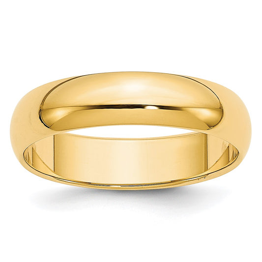 10K Yellow Gold 10Ky 4.5mm Lightweight Half Round Band Size 4