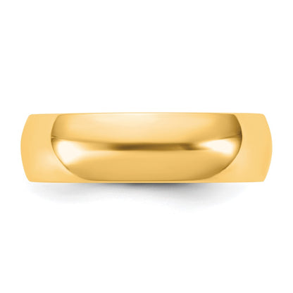 10K Yellow Gold 10Ky 5.5mm Lightweight Half Round Band Size 11
