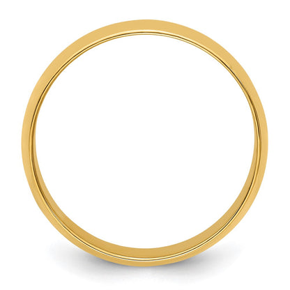 18k Yellow Gold 7mm Lightweight Half Round Wedding Band Ring