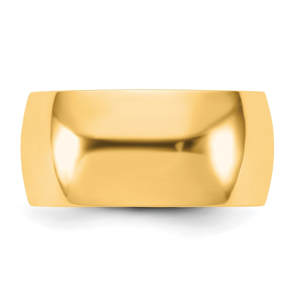 10K Yellow Gold 10Ky 9mm Lightweight Half Round Band Size 14