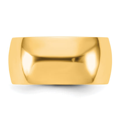 10K Yellow Gold 10Ky 9mm Lightweight Half Round Band Size 13