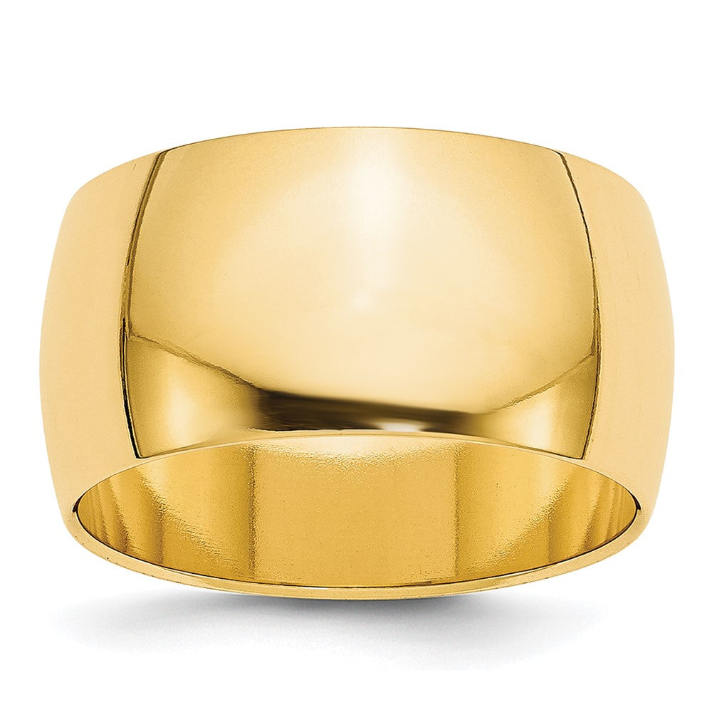 10K Yellow Gold 10Ky 10mm Lightweight Half Round Band Size 4.5
