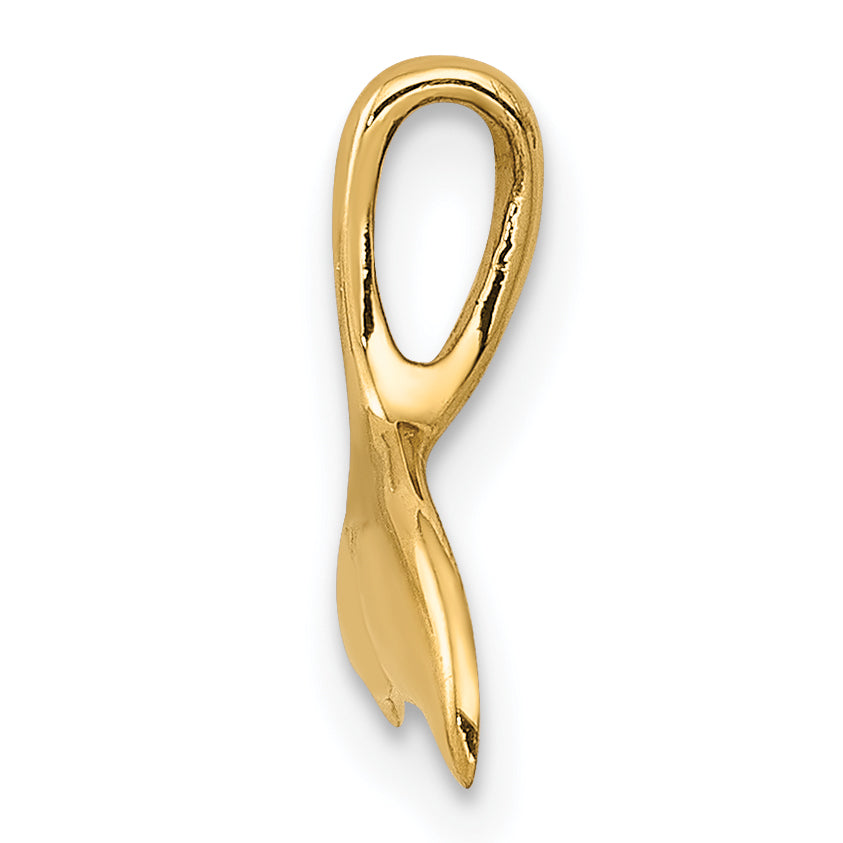 14K Yellow Gold Whale Tail Chain Slide