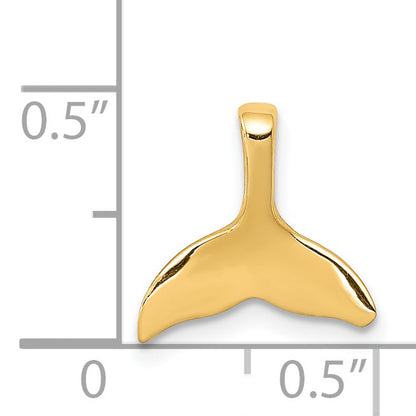 14K Yellow Gold Whale Tail Chain Slide