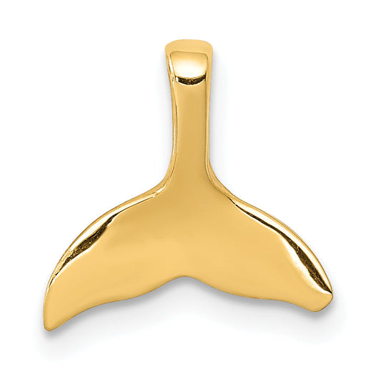 14K Yellow Gold Whale Tail Chain Slide