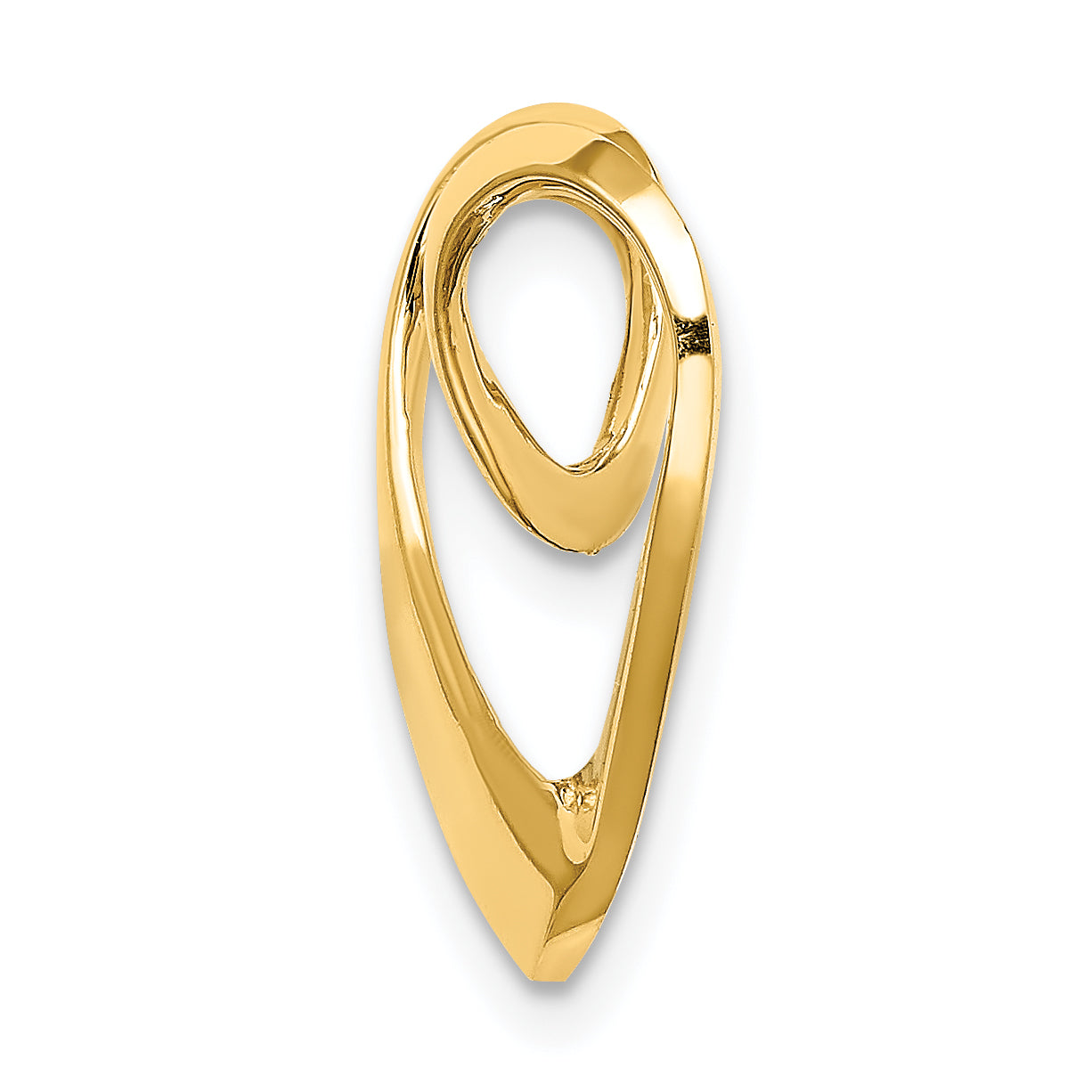 14K Yellow Gold Polished Heart Chain Slide