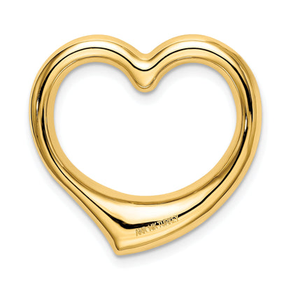 14K Yellow Gold Polished Heart Chain Slide