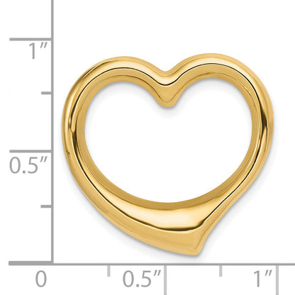 14K Yellow Gold Polished Heart Chain Slide