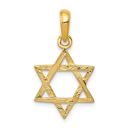 14K Yellow Gold Star Of David Pendant